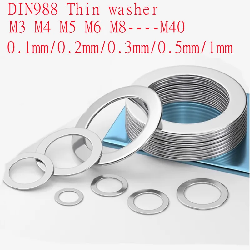 Ultra-Thin Stainless Steel Adjusting Shim Washer Set - Precision Flat Gasket Assortment