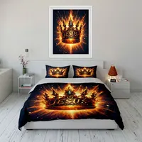 Ensemble Couronne de Jésus pour événements religieux, décoration de chambre d'enfant et d'adulte, exquis ensemble de literie trois pièces, idéal comme cadeau 4