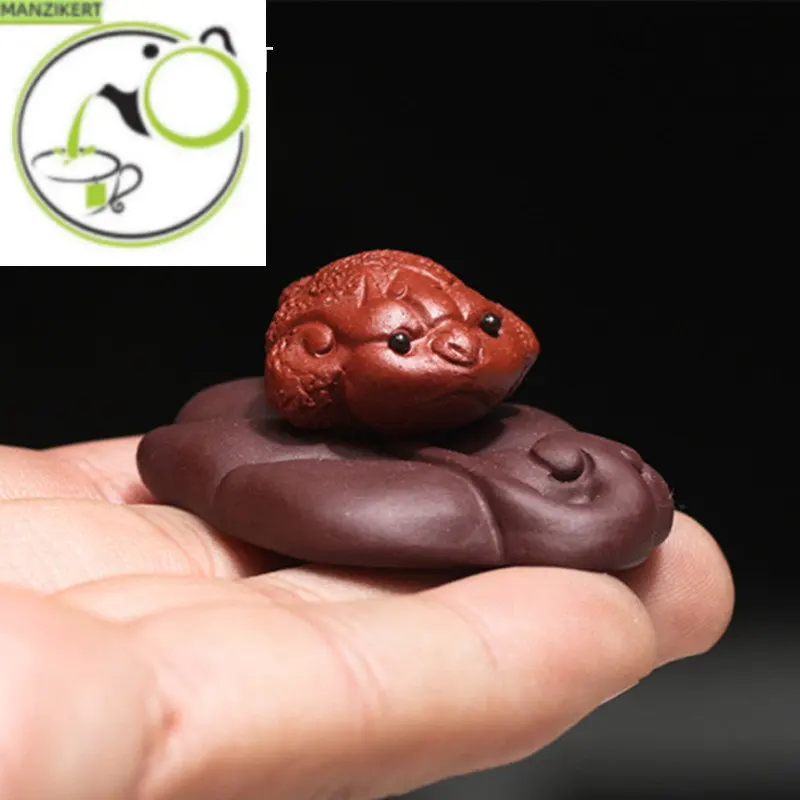 

Yixing, фиолетовая глина, чай, листья домашних животных, Золотая жаба, модель, скульптура ручной работы, украшения, чайная фигурка, ремесла, чайный набор, украшение, искусство