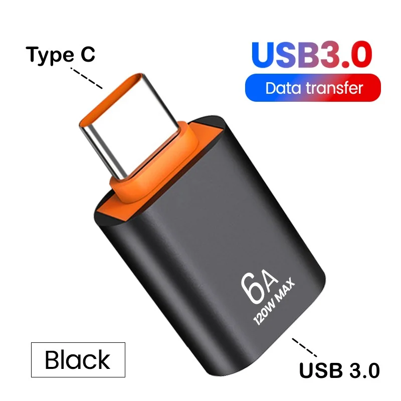 Otg Adapter Usb To Type C Adapter Type C Adapter 1/3PCS 6A Type C To USB 3.0 OTG Adapter USB C Female To Male Data Converter For Samsung Xiaomi MacBook Pro USBC Connector