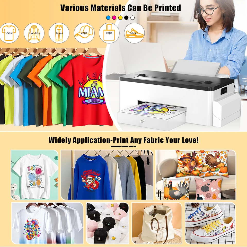 OYfame L1800 impresora dtf A3 직접 필름 인쇄, 청바지 후드 의류 원단 티셔츠 인쇄기 A3