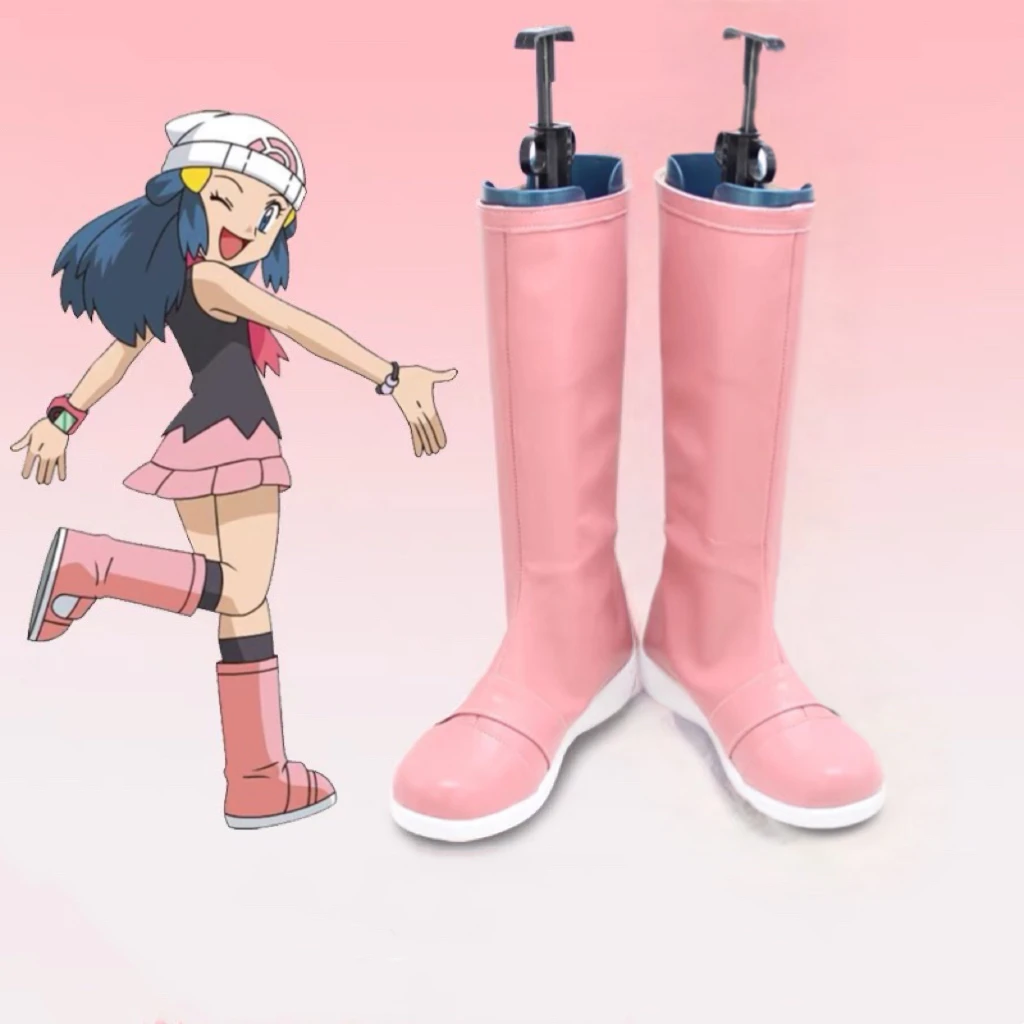 

Dawn Cosplay Shoes Boots Pink PU Leather Shoes Cosplay Props Custom Made