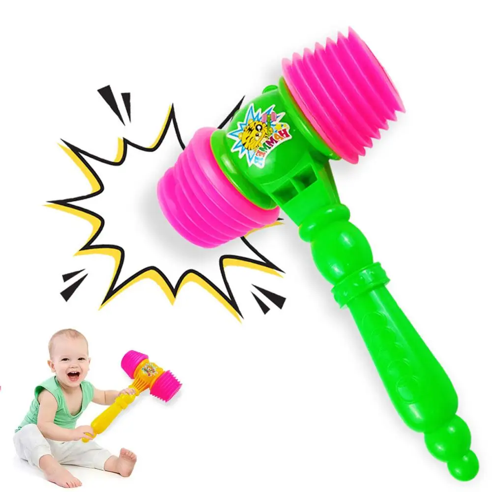 10PCS 두드리는 망치 장난감 PVC 어린이 망치 장난감 음악 소리 어린이 교육용 두드리는 망치 플라스틱 삑삑이 망치 악기