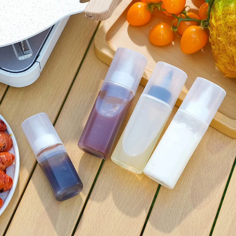 

Portable Outdoor Picnic With Lid Graduated Squeeze Bottle Ketchup Salad Sauce Vinegar Oyster Oil Dispenser Condiment Container
