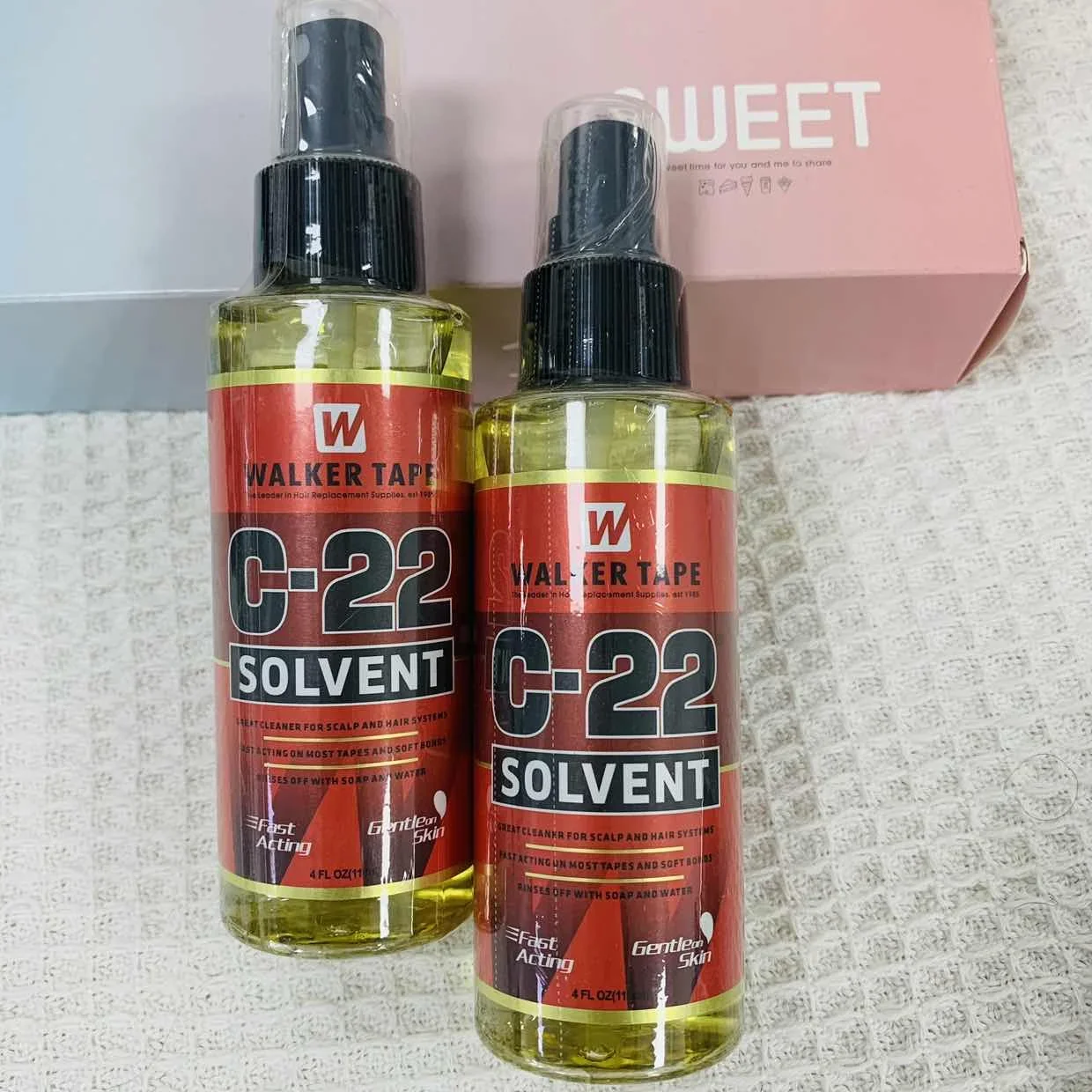 4 FL OZ 118ml 워커 테이프 C-22 용제 제거제 두피 및 헤어 시스템용 훌륭한 클리너 대부분의 테이프에 빠르게 작용