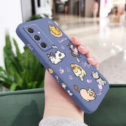 Charming Cat String Ball Phone Case for Samsung Galaxy - Durable Protective Cover with Cute Design (Light Blue)