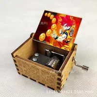 Wooden Music Box Anime One Piece Luffy Zoro Pattern Hand Cranked Home Decoration Carved Musical Box Valentine's Birthday Gift 2