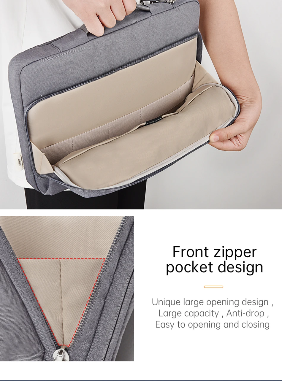 Wiwu-laptop Sleeve para Macbook Air Bolsa para Laptop à Prova de Choque Pro 13 m1 m2 14 Multi-bolsos 15.3 2023 - Imagem 2