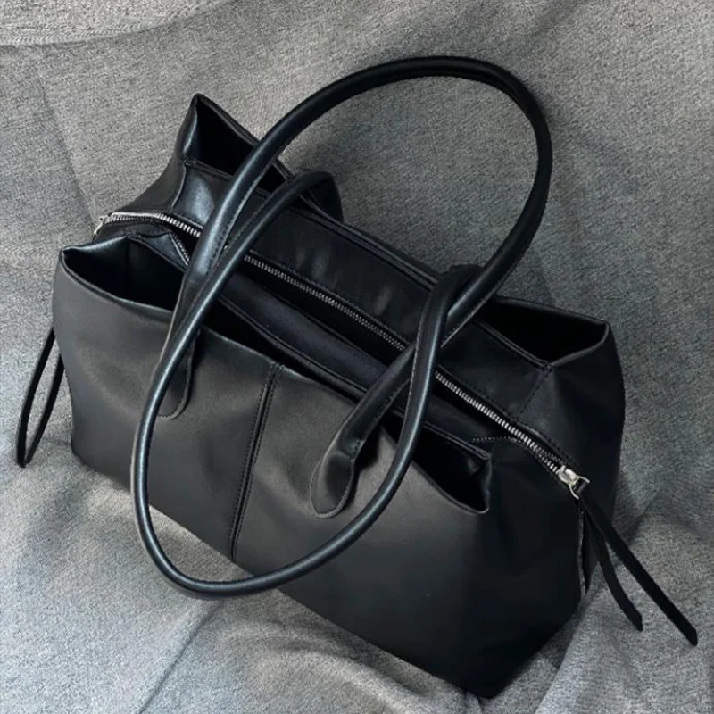 Borsa tote da pendolare da donna in nylon Borsa tote minimalista di grande capacità Borsa da donna in nylon a spalla per computer impermeabile multistrato - immagine 3