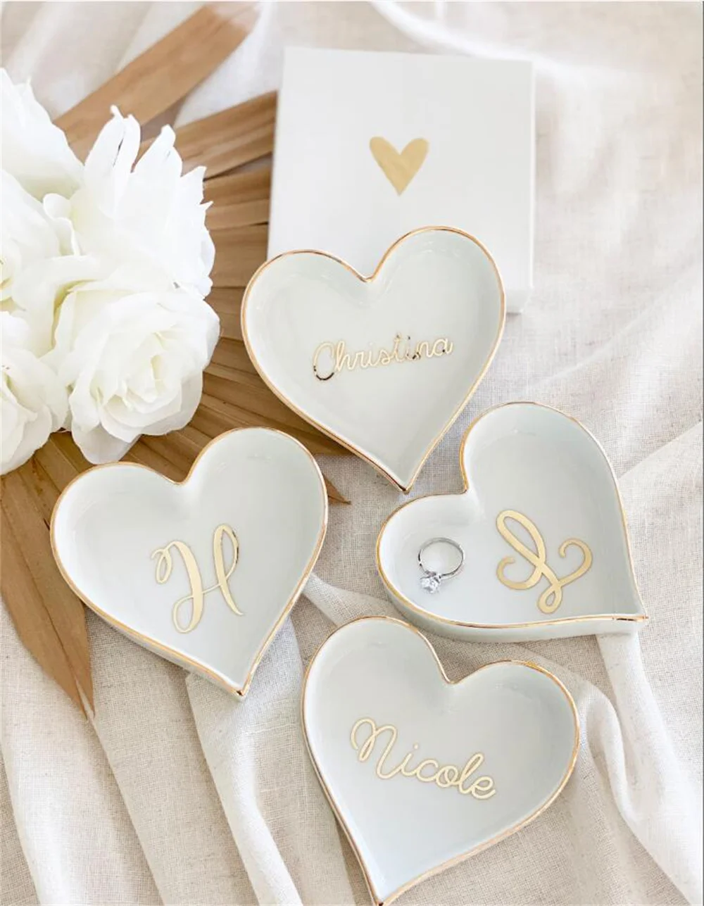 Valentines Day Heart Trinket Dishes, Set of 3 - Decor Steals