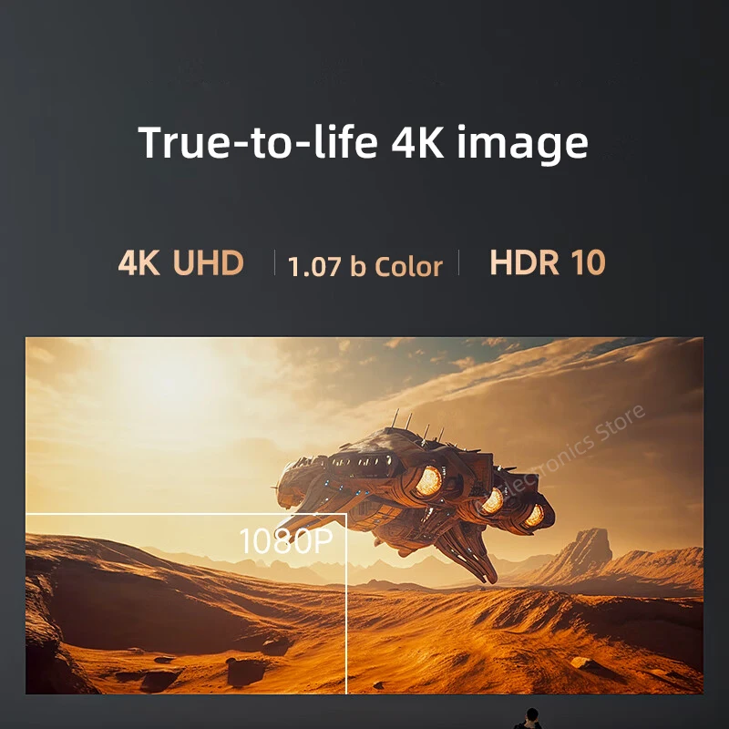 Portable Projector Dangbei 4K Projector F6 3840&times;2160 DLP 3D Beamer 6G + 64G Video Home Theater Cinema 8K Decoding Wi-Fi 6