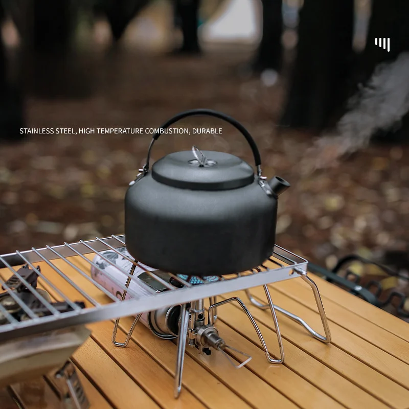 Griglia per falò, Supporto per falò all'aperto con Borsa per Il Trasporto, Attrezzatura da Cucina Triangolare Multifunzionale per braciere per Barbecue all'aperto (Nero