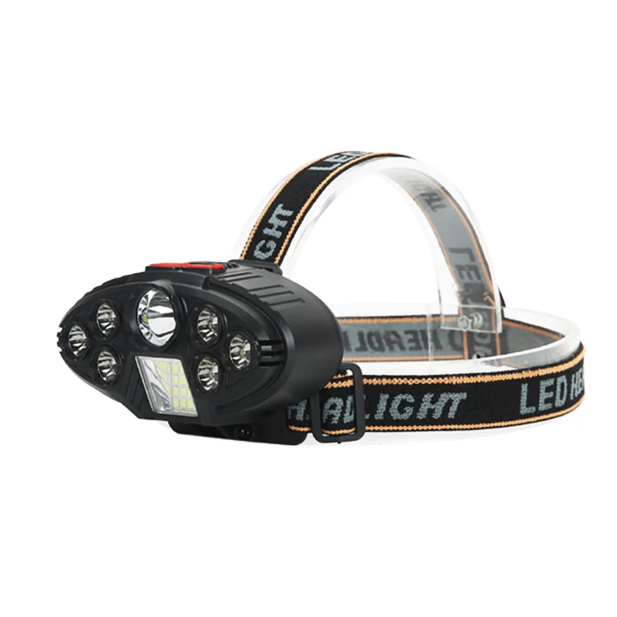 11 LED-Scheinwerfer, starkes Licht, Stirnlampe, Typ C, wiederaufladbarer Scheinwerfer, eingebauter 18650-Akku, Angel-Taschenlampe, Outdoor-Laterne