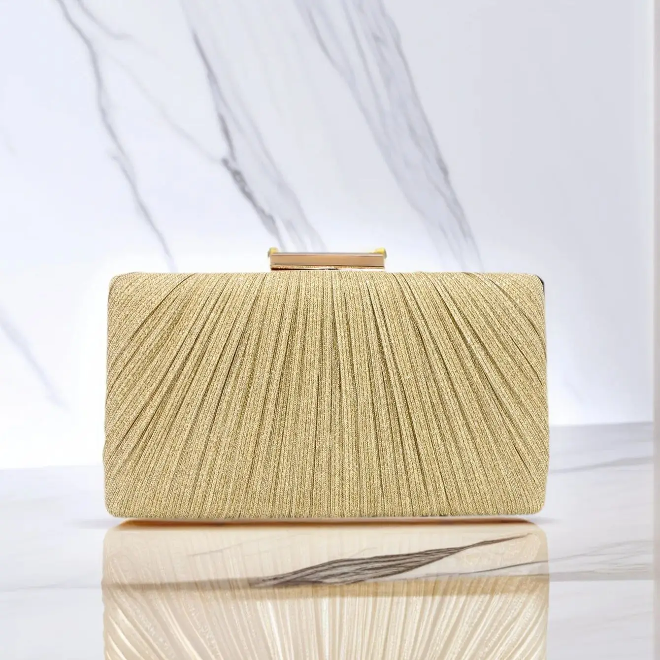 Golden Sequined Clutch Bag for Women Evening Banquet