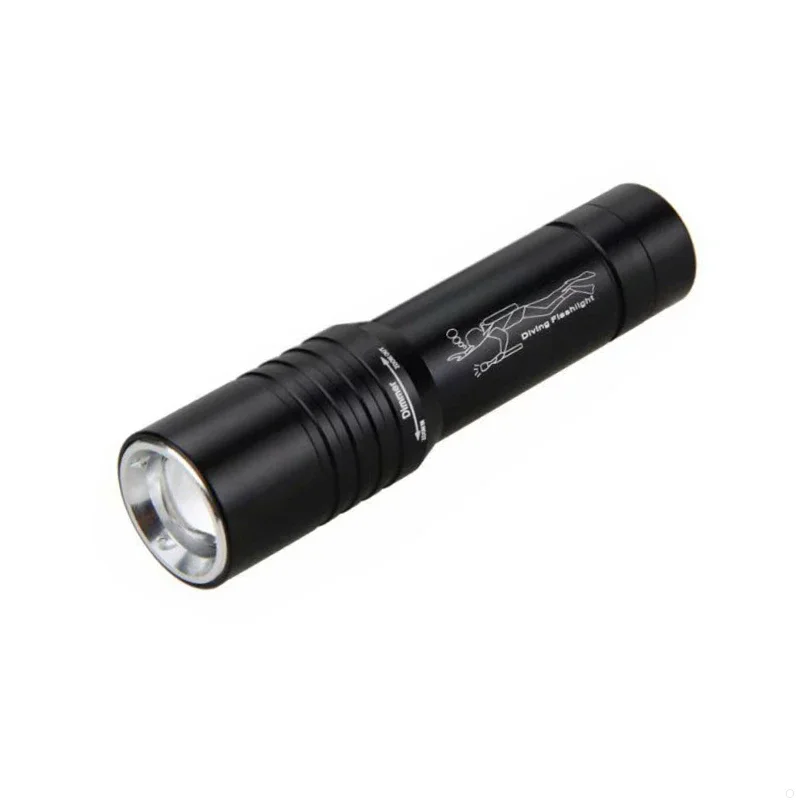 DV02 Underwater 80m 3800Lm XM-L T6 Diving Scuba LED Flashlight by 18650 Battery 3 Switch Modes Zoomable Torch Dive Flash Light