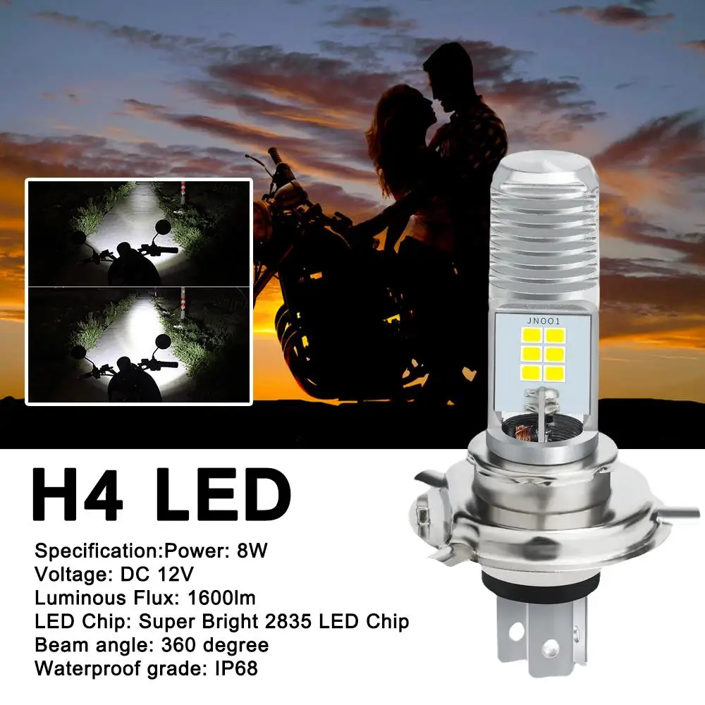 

H4 LED Motorcycle Headlight Led Lamp Headlamp For Motorcycle 6000K 1600LM12V High/Low Beam MotoBA20D Headlight P15D Motorcy A3D3