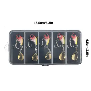 5pcs /set Fishing Lures VIB Tail Spinners Bait For Saltwater Bass Lures Fishing Jig Crankbait With Hooks Fishing Spinner Blade 6