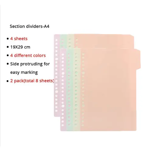 A4/B5/A5 Loose Leaf Refill Binder Notebook Blank/Line/Grid/Cornell Replacable Metal Ring Office&School Supplies Stationery - Image 24