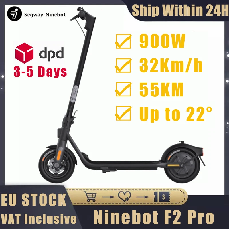 Patinete eléctrico Ninebot por Segway F2 Pro, patinete eléctrico Original  con velocidad máxima de 32 km/h, Motor de 900W, rango máximo de 55km, STOCK  en la UE - AliExpress