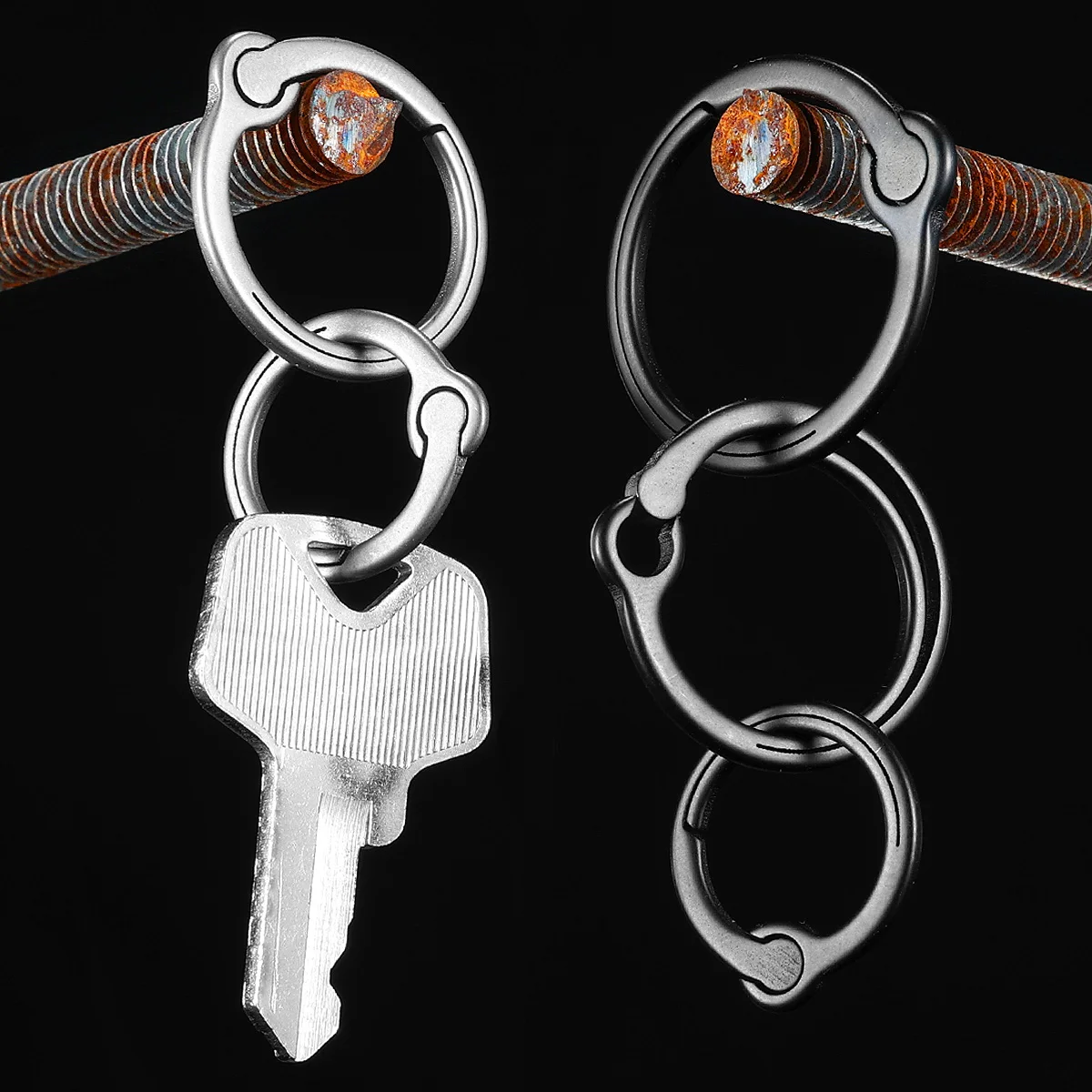 Black Titanium Quick Release Keychain - Ultra-Light EDC Gear