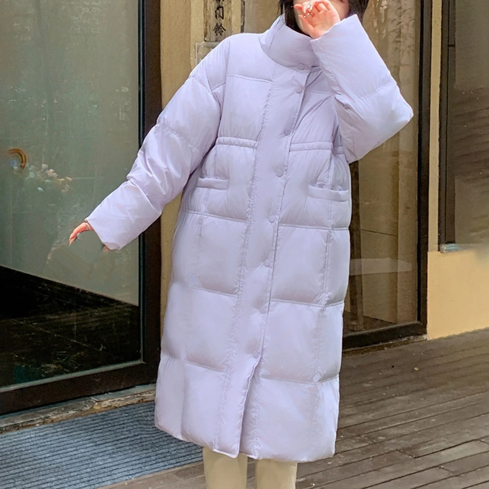 

Winter Windproof Long Parka Women Overcoat Vintage Thick Warm Stand Collar Plus Size Streetwear Down Jacket Coat Female Outwear