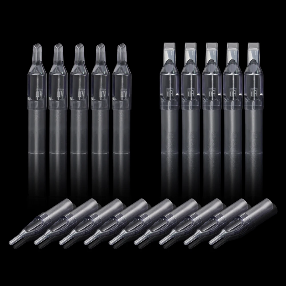 100/50PCS Disposable Tattoo Tip Grey Tattoo Needle Nozzle Tubes RT DT FT Tips for Machine Needle Permanent Makeup Supply