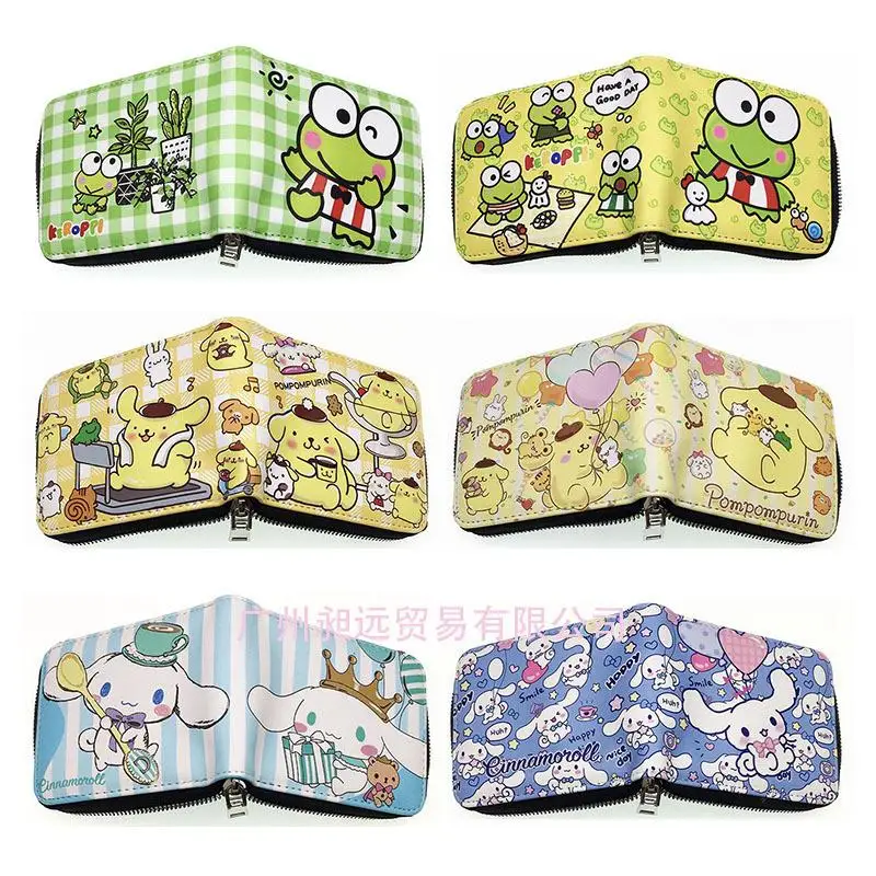 KERA zipper CUTIE Zipper Wallet Kawaii Sanrioed Keroppi Kuromi My Melody Cartoon