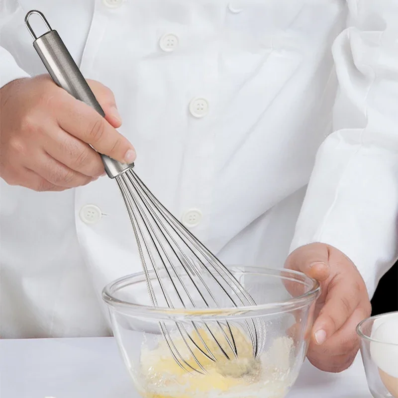 12" Stainless Steel Manual Whisk Butter Butter Flour Mixing Stainless Steel Balloon Whisk Cream Mixer Stirring Milk Egg Beater