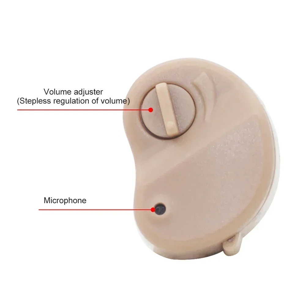 Hearing Aids Mini Ear Voice Amplifier Adjustable Tone Sound Amplifier Device Elderly In-Ear hearing aid