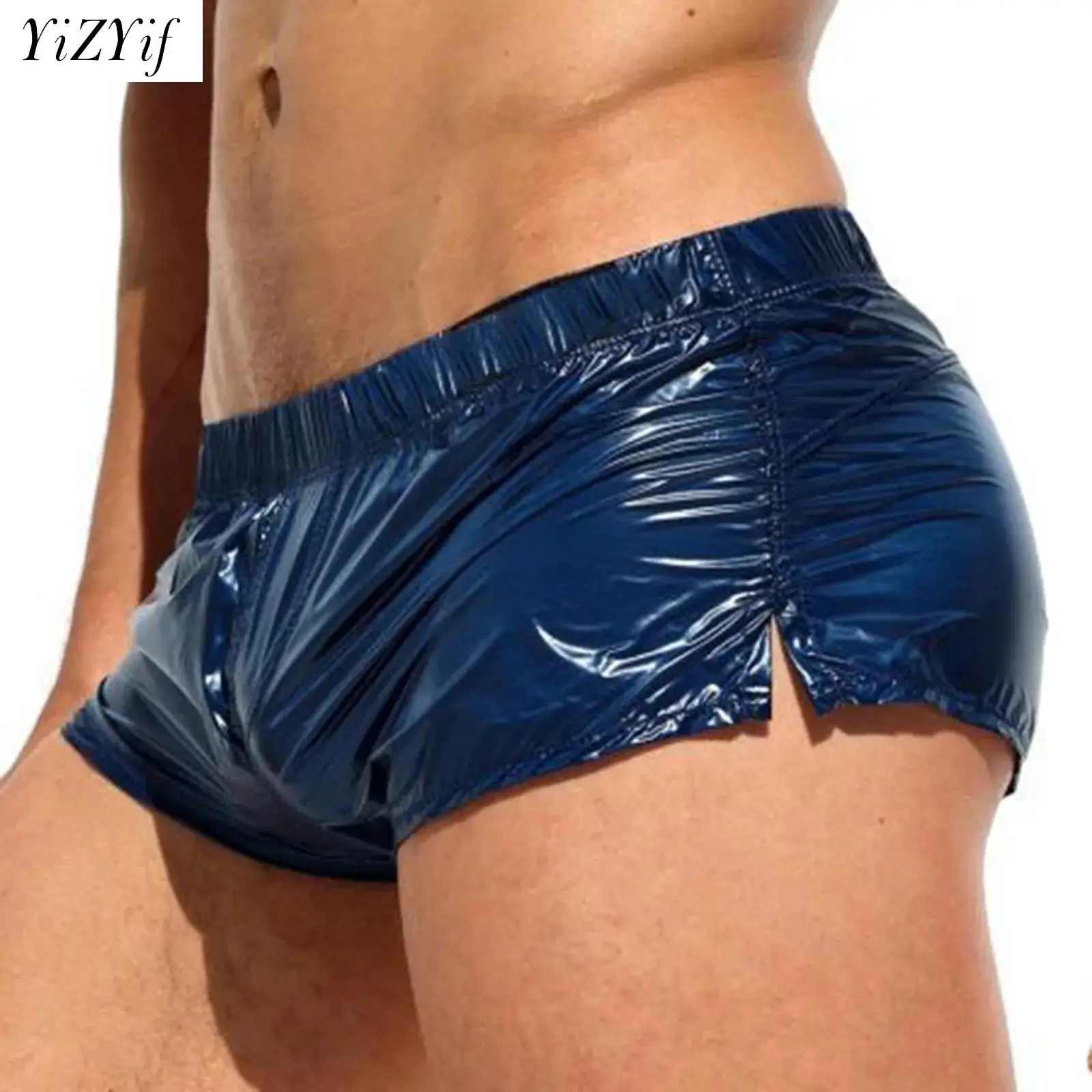 

Swimwear Boxer Shorts Men's Low Rise Sides Slit Shorts Slim Fit Swimming Trunks Vacation Beach for Pool Party Nightclub Costume