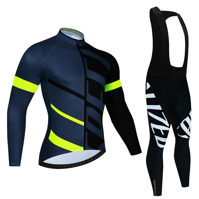New Team Autumn Cycling Jersey Set Ropa Ciclismo Men Long Sleeve Bike Clothing MTB Maillot Road Bicycle Bibs Uniform 4