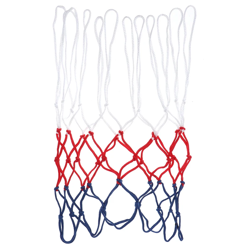 Standard Basketball Net Durable Nylon Thick Thread Three Color Universal Basketball Net Mesh Replacement