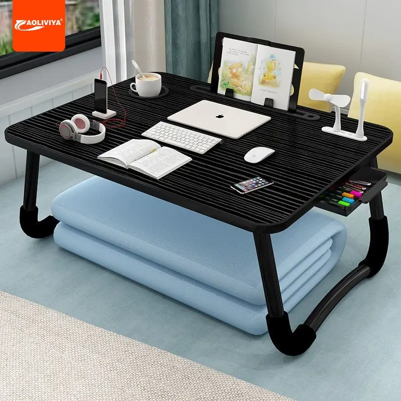AOLIVIYA Folding Table Sofa Desk Laptop Table Bed For Dorm Room Bedroom Floor Sitting Bay Window A9