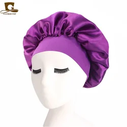 Luxurious Silk Shower and Night Caps for Women - Hair Care Bonnet for Salon and Home Use (Deep purple)