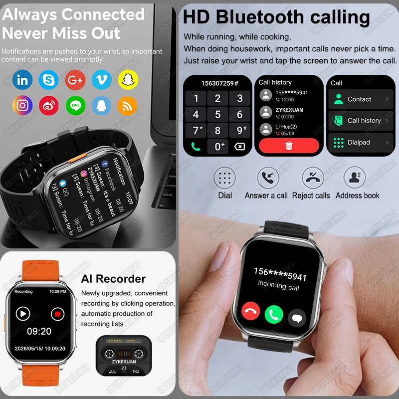 Nuovo Smartwatch con Fotocamera 2026 per Uomo e Donna, Registrazione Foto e Video, Monitoraggio Salute e Sport, Impermeabile IP68, Torcia, Chiamate BT - Image 5