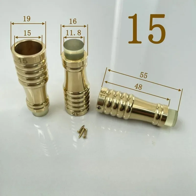 미끄럼 방지 고무 1개 포함, 10mm-34mm 가구용 황동 지팡이/목발 끝마개