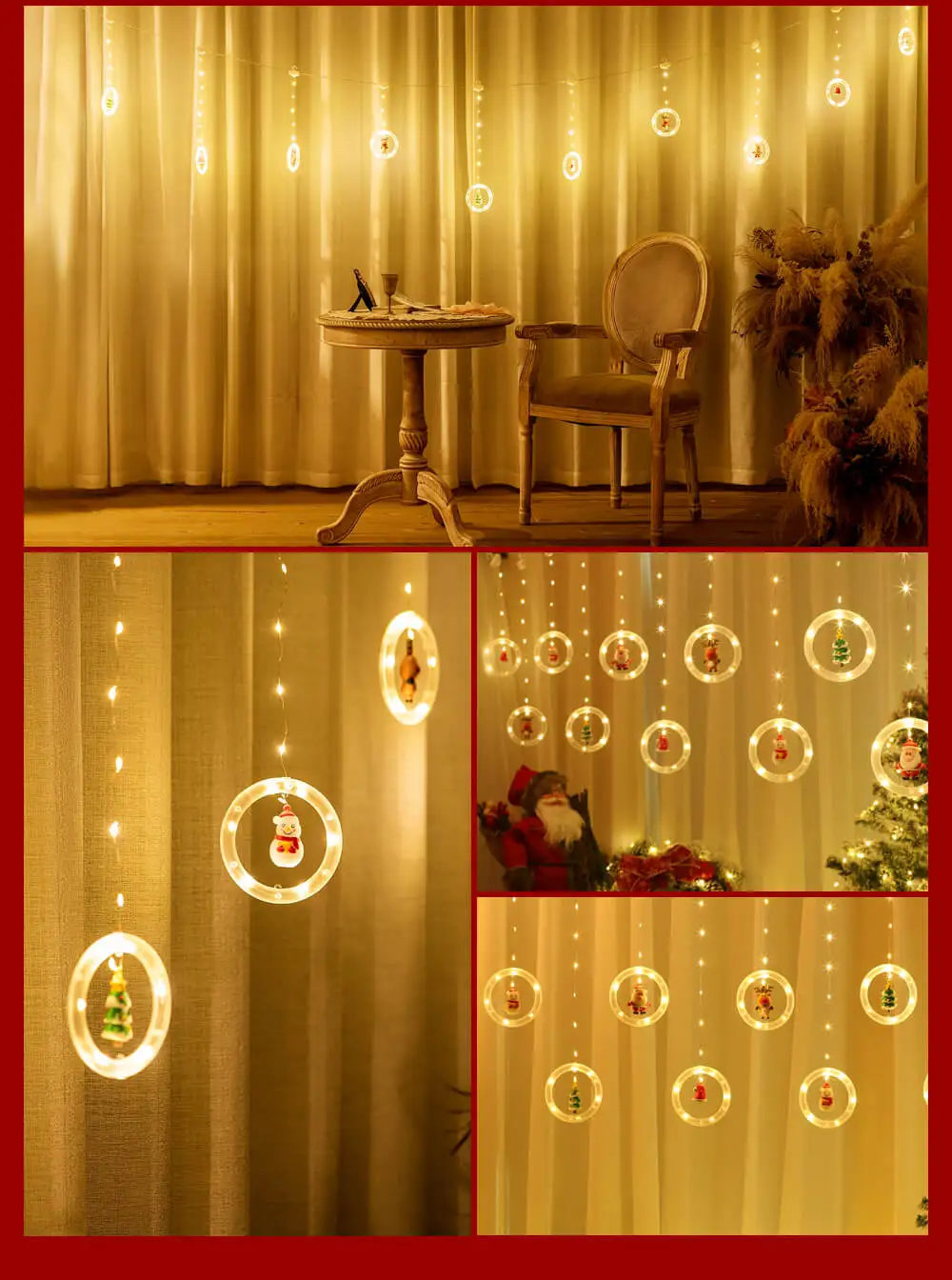 lâmpada decoração do quarto guirlanda ano novo
