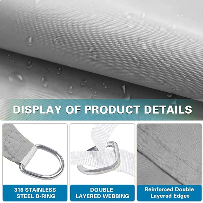 Sunshades 11 colors waterproof sunshade sails garden sunshades terraces car canvas rectangular swimming pool s