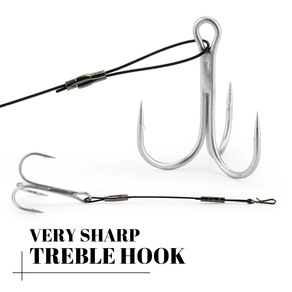 Rosewood Screwball Jig Head Rig Stinger With Treble Hook For Soft Bait Shad  Lures Connector Set Barbed Sharp Treble Fish Hook