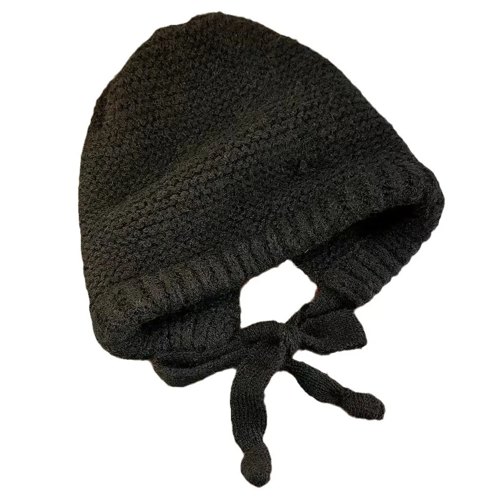 Fashion Y2K Cute Beanie Autumn Winter Women Warm Japanese Knit Hat Pile Caps Men Ear Protection Tie Pullover Hat Gorro Bonnet 5