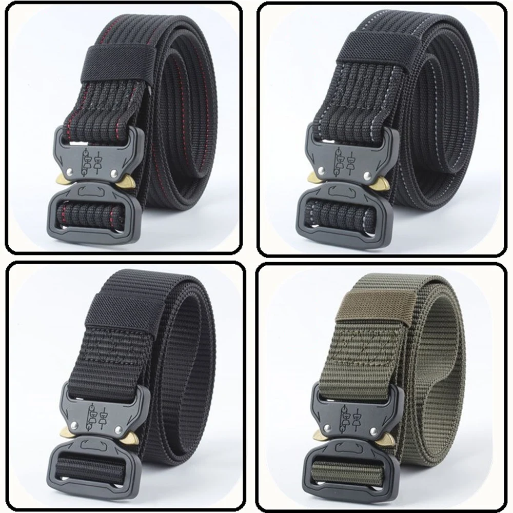 Men Training Military Belt Outdoor Sports Hunting Hiking Tools Woven Waistband Quick Release Tactical Belts New Men's Belt