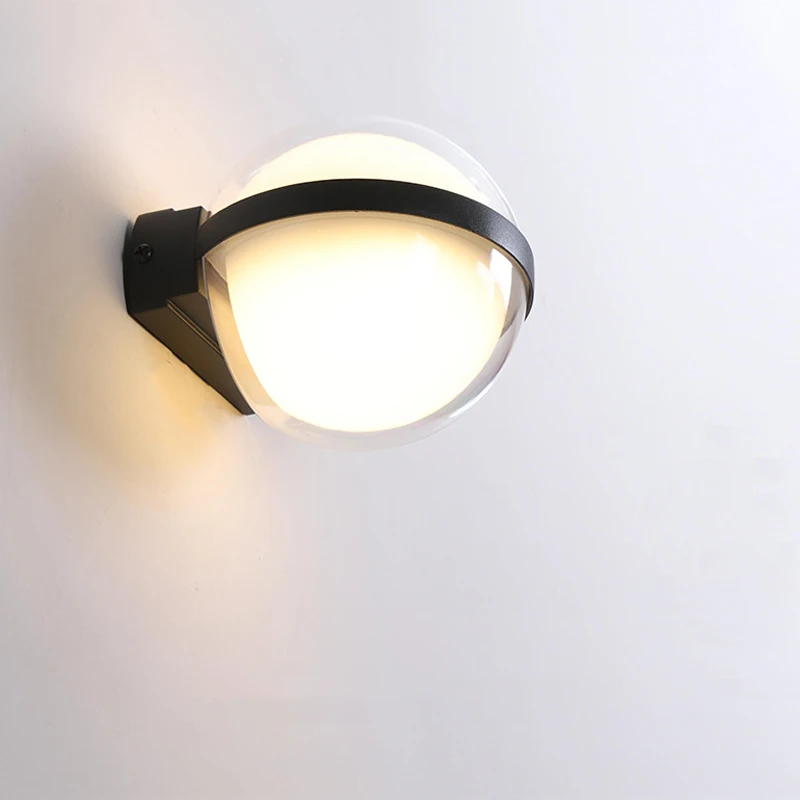 Lampada da parete moderna a LED da 10W lampada da parete a sfera in acrilico impermeabile da esterno recinzione da giardino scale corridoio balcone portico luci AC110V 220V