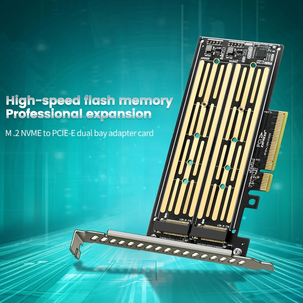 tishric-m-2-nvme-to-pcie-dual-bay-adapter-card-pcie-8x-to-2-port-nvme