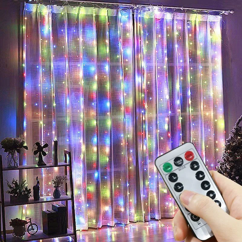 

3M/4M/6M Curtains LED String Lights christmas decorations for home Remote Control Holiday Wedding Fairy Garland Lights Bedroom