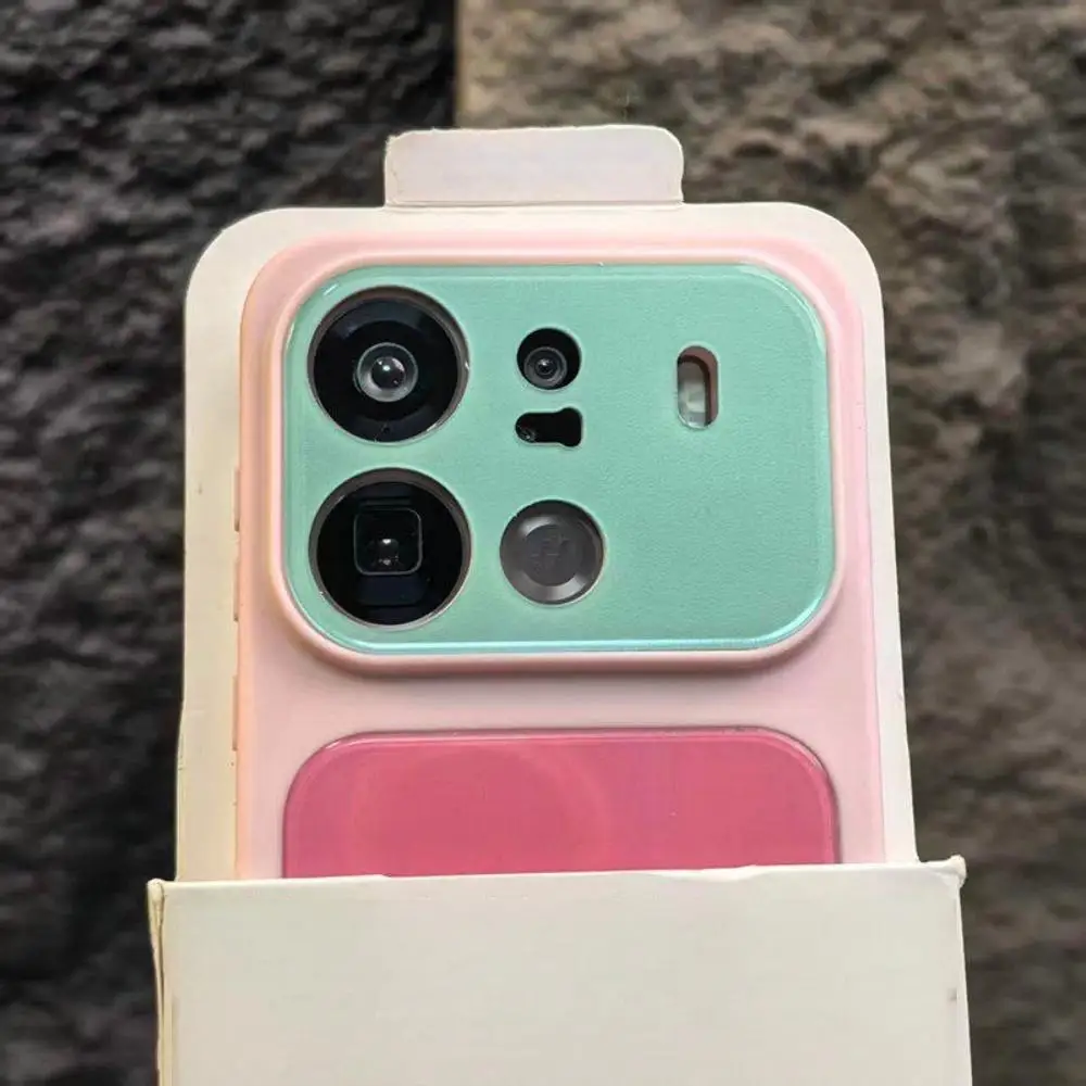Luxury Contrast Color Tempered Glass Back Phone Case - Shockproof Frosted Non-Slip Bumper Cover