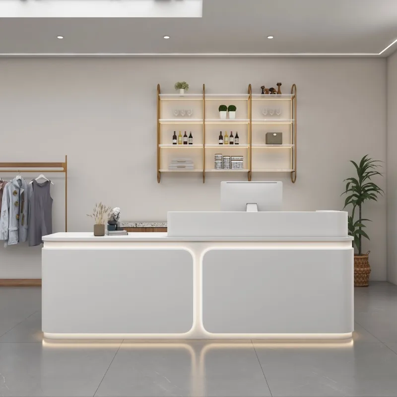 Beauty Salon Counter Outdoor Store Business Display Supermarket Cashier Desk Table For Aesthetics Bank Reception Bar Shop