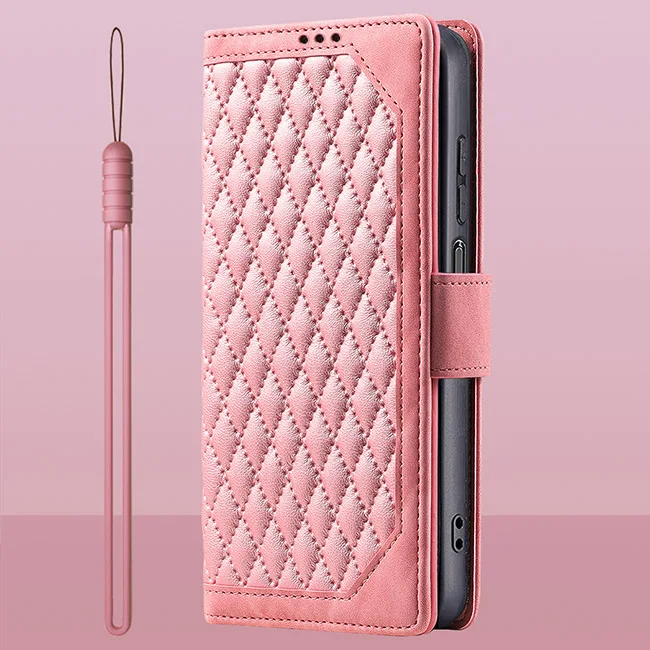 Leather Flip Magnetic Wallet Phone Case with Card Holder and Stand Function