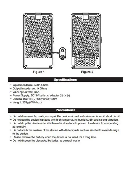 Pedale Chorus-Tremolo Rowin VIBROCK RE-02 - Effetto Modulazione Per Chitarra, True Bypass, Design Compat