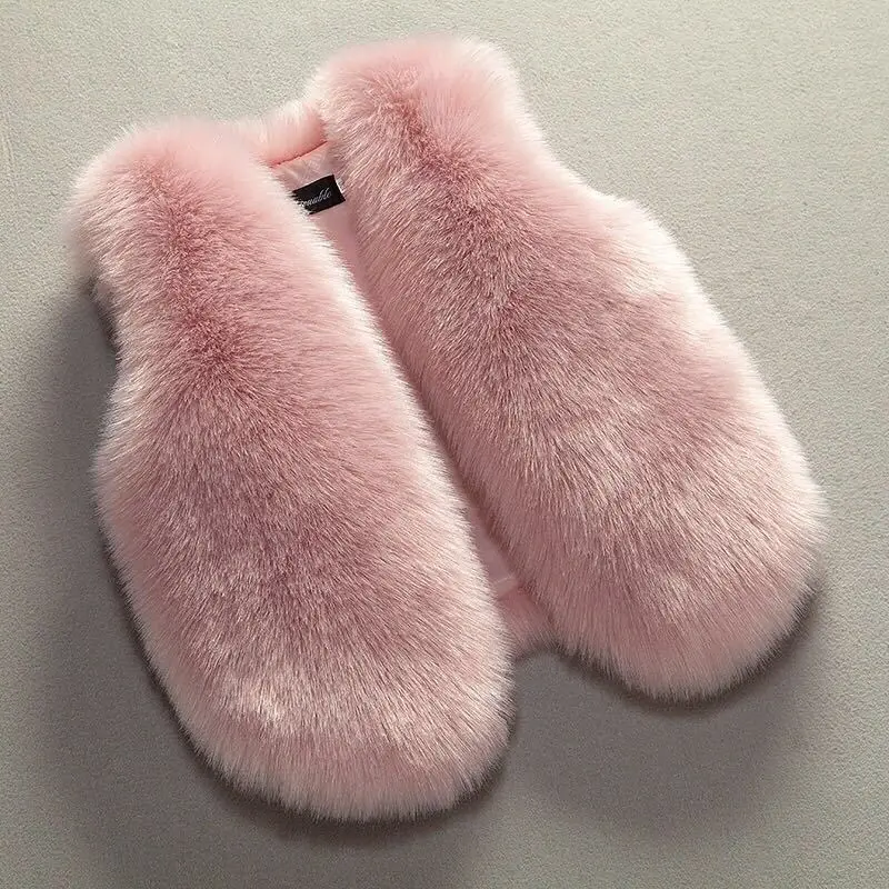 OLEKID 2025 Autumn Winter Faux Fur Vest For Girls Toddler Girls