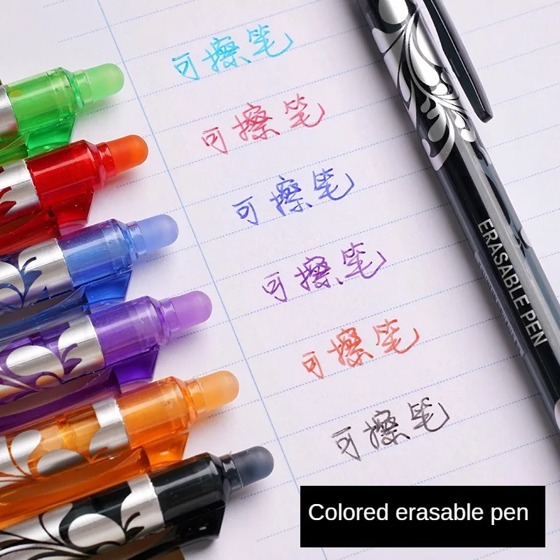 지우개 젤 펜 세트, 다색 0.5mm, 귀여운 학생 학교 용품, 문구 쓰기, 창의적인 드로잉 도구, 사무실, 6 개